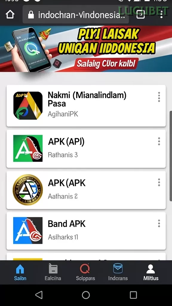 Cuplikan layar TINJU55 — aktivitas
